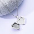 wholesale 925 Sterling Silver Butterfly Heart Photo Locket Pendant Necklace with Custom Text and Picture Frame - 43cm Chain Length-0-4