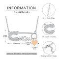 wholesale 925 Sterling Silver Hypoallergenic S925 Mom Safety Pin Necklace with White Gold Plating, Nickel-Free, Lead-Free, Cadmium-Free, Gift for Mother's Day-0-4