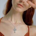 wholesale 925 Silver Celtic Cross Pendant Necklace With Abalone Shell Inlay-0-1
