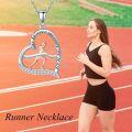 wholesale 925 Sterling Silver Running Girl Pendant Necklace with Inspirational Quote She Believed She Could So Did - Christmas Gift for Her-0-4
