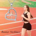 wholesale 925 Sterling Silver Running Girl Pendant Necklace with Inspirational Quote She Believed She Could So Did - Christmas Gift for Her-0-4