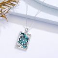 wholesale 925 Sterling Silver Turquoise The Wheel Tarot Card Pendant Necklace for Women and Men-0-2