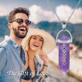 wholesale 925 Sterling Silver Amethyst Chakra Pendant Necklaces with 7 Colorful Gems for Women's Spiritual s-0-4