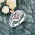 TOUPOP Sterling Silver Rose Flower I Love You Mom Ring-0-3