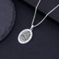 wholesale Sterling Silver Saint Medal Oval Necklace for Men Women Religious Jewelry-0-47