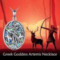 wholesale 925 Sterling Silver Artemis Moon & Hunting Goddess Necklace with Deer & Bear Charm - Hypoallergenic Jewelry for Women & Men-0-5