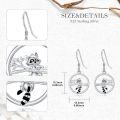 wholesale 925 Sterling Silver Raccoon Tree Branch Drop Dangle Earrings for Women Girls  4cm Length-0-3