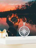 TOUPOP Sterling Silver Compass Pendant Necklace For Women Men Birthday Anniversary Gift-0-4