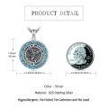 wholesale 925 Sterling Silver Saint Michael Archangel Turquoise Oval Pendant Necklace-0-1