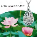 TOUPOP Sterling Silver Abalone Lotus Flower Necklace Yoga Pendant-0-5