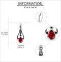 wholesale 925 Sterling Silver Teardrop Red Crystal Gothic Drop Earrings for Women - Halloween s-0-4