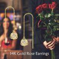 wholesale 14K Gold  Flower Shape Crystal Threader Earrings for Women-0-2