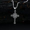 wholesale 925 Sterling Silver Black Enamel Cross Pendant Necklaces for Men Christian  Ideas-0-1