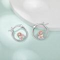 wholesale 925 Sterling Silver Pink Dog Hoop Earrings for Girls and Women Gift Idea-0-4