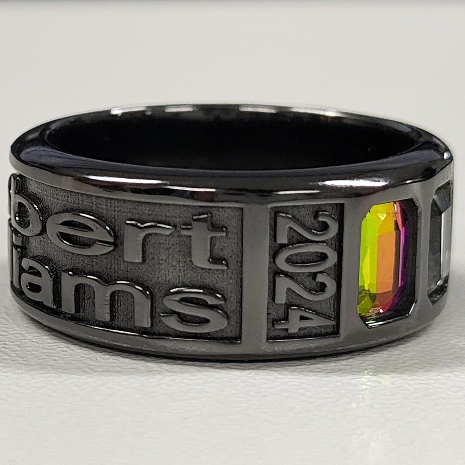 Sterling Silver 0 1 2 3 Gem Men s Graduation Class Ring 4 5 6 7 9 5mm-0-3