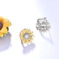 TOUPOP Sterling Silver Gold Plated Sunflower Earrings, Valentine's Day Birthday Gifts-0-4