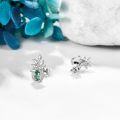 wholesale 925 Sterling Silver Green Moss Agate Flower Stud Earrings for Women - Hypoallergenic s-0-2