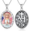 wholesale Sterling Silver Religious Medal Pendant Necklace for Women Men-0-11