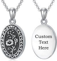 wholesale Sterling Silver 12 Month Birth Flower Photo Locket Necklace Jewelry Gift -2.text customized-09--September-Morning glories-p-1.no custom-09--September-Morning glories-09--September-Morning glories-text-3.photo&text customized