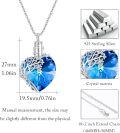 wholesale 925 Sterling Silver Blue Crystal Heart Tree of Life Cremation Jewelry Urn Pendant with Funnel-0-4