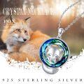 wholesale 925 Sterling Silver Rainbow Crystal Fox Head Pendant Necklace for Women -0-6