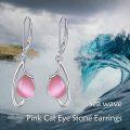 wholesale Sterling Silver Moonstone Larimar Moss Agate Pink Opal Drop Leverback Earrings-0-5
