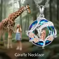 TOUPOP Sterling Silver Crystal Giraffe Necklace Charm Pendant-0-1