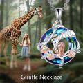 TOUPOP Sterling Silver Crystal Giraffe Necklace Charm Pendant-0-1