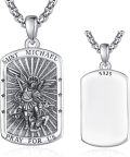 wholesale 925 Sterling Silver Saint Michael Medal Pendant Necklaces for Men & Women - Religious Protection -0-0