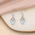 wholesale 925 Sterling Silver Moonstone Rooster Cubic Zirconia-Shaped Drop Earrings-0-2