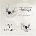 wholesale 925 Sterling Silver Black Onyx Angel Wing Heart Pendant Necklace for Women-0-5