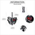 wholesale 925 Sterling Silver Gothic Butterfly Pendant with Red Heart Charm for Women-0-3