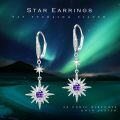 wholesale 925 Sterling Silver Gold-Plated Moonstone & Opal Starburst Leverback Drop Earrings-0-130