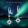 wholesale 925 Sterling Silver Gold-Plated Moonstone & Opal Starburst Leverback Drop Earrings-0-130