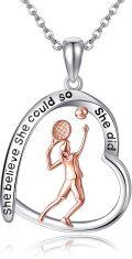 wholesale 925 Sterling Silver Tennis Player Pendant Necklace with Inspirational Message She Believed She Could So She Did - Perfect Christmas Gift for Women-0-0