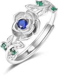 wholesale Sterling Silver Rose Gold Adjustable Rose Ring for Women-Silver-09-Sept