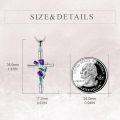 wholesale 925 Sterling Silver Purple Tulips Cross Necklace Crystal Mother's Day Gifts-0-2