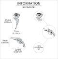 wholesale 925 Sterling Silver Rose & Gun Stud Earrings - Punk Style Jewelry for Women-0-2