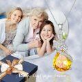TOUPOP Sterling Silver Citrine Chrysanthemum Pendant Necklace-0-1