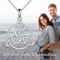 wholesale 925 Sterling Silver Triquetra Trinity Knot Pendant Necklaces Irish Good Luck Charm s for Women Girls-0-1