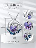 wholesale 925 Sterling Silver Penguin & Dolphin Pendant Necklaces Purple Crystal s for Her-0-1