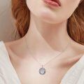 wholesale 925 Sterling Silver Tree Of Life Pendant With Blue Abalone Shell Design-0-4