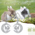 wholesale 925 Sterling Silver Bunny Moon Drop Earrings for Women and Girls-0-5