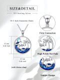wholesale 925 Sterling Silver Dolphin Palm Tree Moonstone Pendant Necklace for Women Gifts-0-5