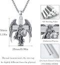 wholesale 925 Sterling Silver Saint Michael Angel Warrior Shield Necklace Pendant  for Men & Women -0-4