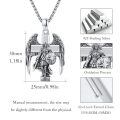 wholesale 925 Sterling Silver Saint Michael Angel Warrior Shield Necklace Pendant  for Men & Women -0-4