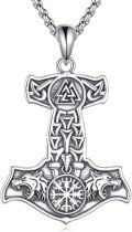 wholesale 925 Sterling Silver Thor's Hammer Necklace – Norse Mjolnir Pendant for Women & Men, Nickel-Free, Lead-Free, Hypoallergenic-0-0