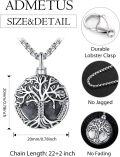 wholesale 925 Sterling Silver Tree of Life Urn Necklace  and Free Engraving Back Side for Men-0-1