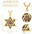 wholesale 925 Sterling Silver Gold Plated Star Of David Menorah Pendant Necklace-0-1