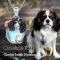 wholesale 925 Sterling Silver Moonstone Dog Pendant Necklace for Women - Memorial s-0-3